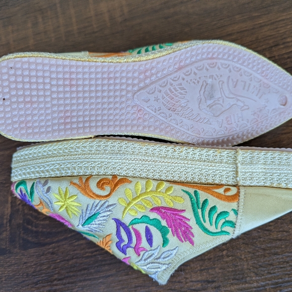 Hiba Jmila Embroidered Slip On Flatforms Made In Morocco Size 37 Colorful Boho - Picture 7 of 10